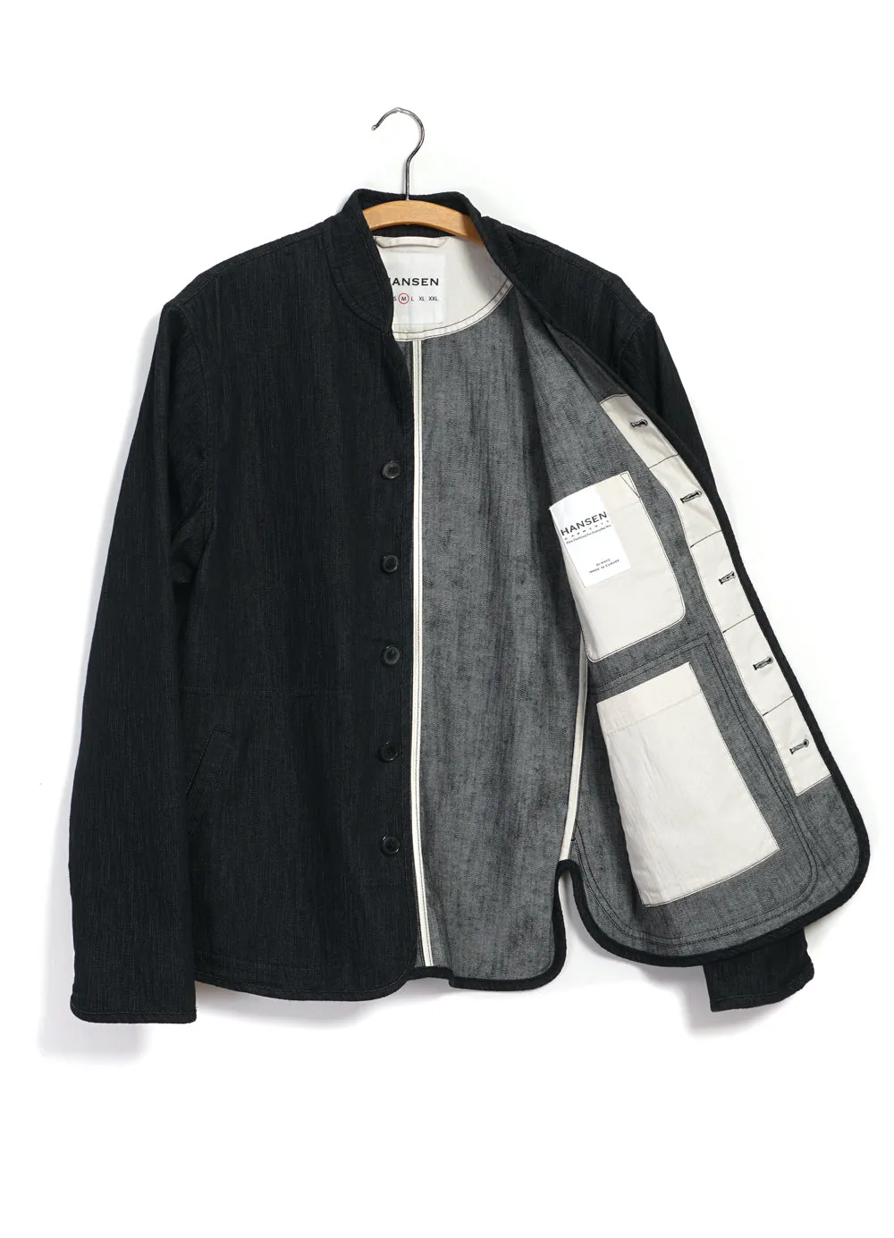 ERLING 30-31-2 | Refined Work Jacket | Black Slubdenim sold by Hansen Garments product image thumbnail 2