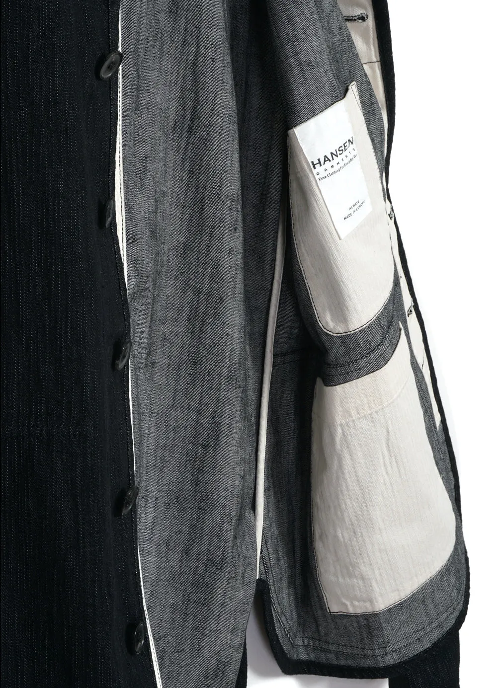 ERLING 30-31-2 | Refined Work Jacket | Black Slubdenim sold by Hansen Garments product image thumbnail 3