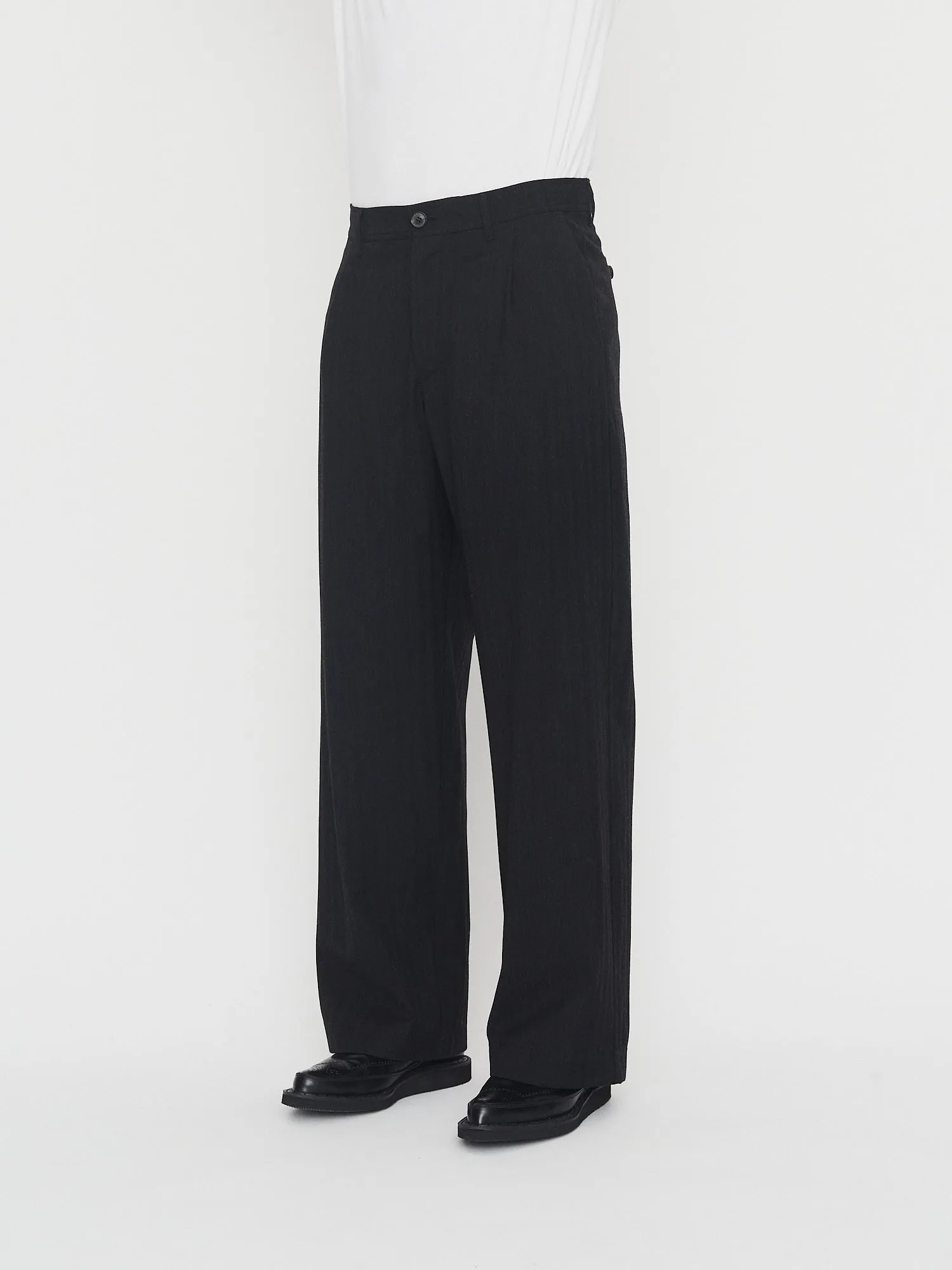 MIKA 30-33-2 | Wide Straight Pleated Trousers | Anthracite sold by Hansen Garments product image thumbnail 2