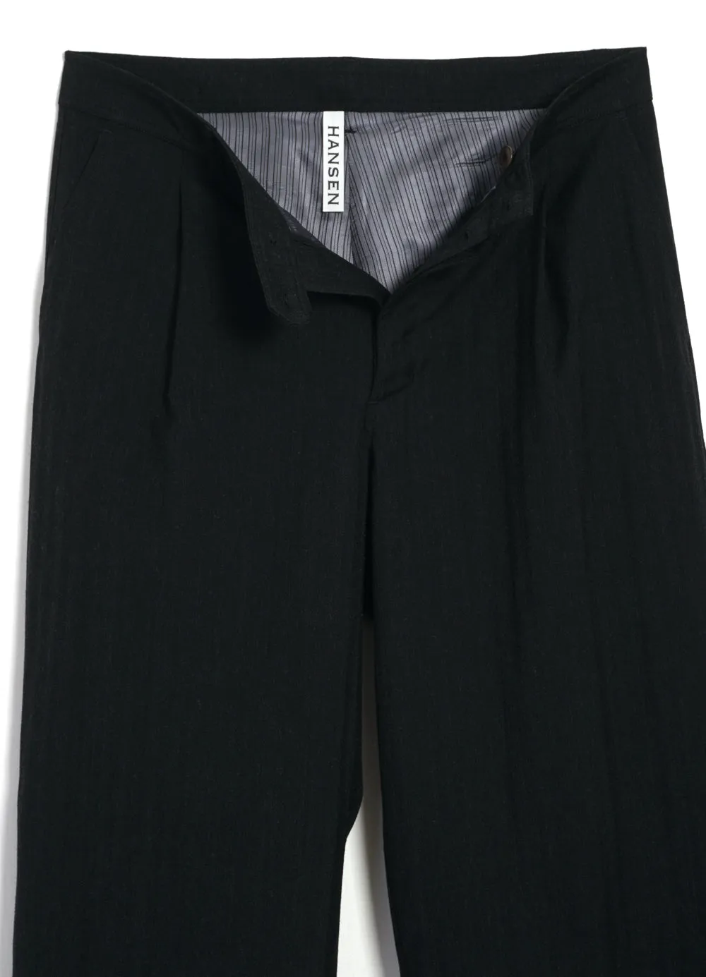 MIKA 30-33-2 | Wide Straight Pleated Trousers | Anthracite sold by Hansen Garments product image thumbnail 5