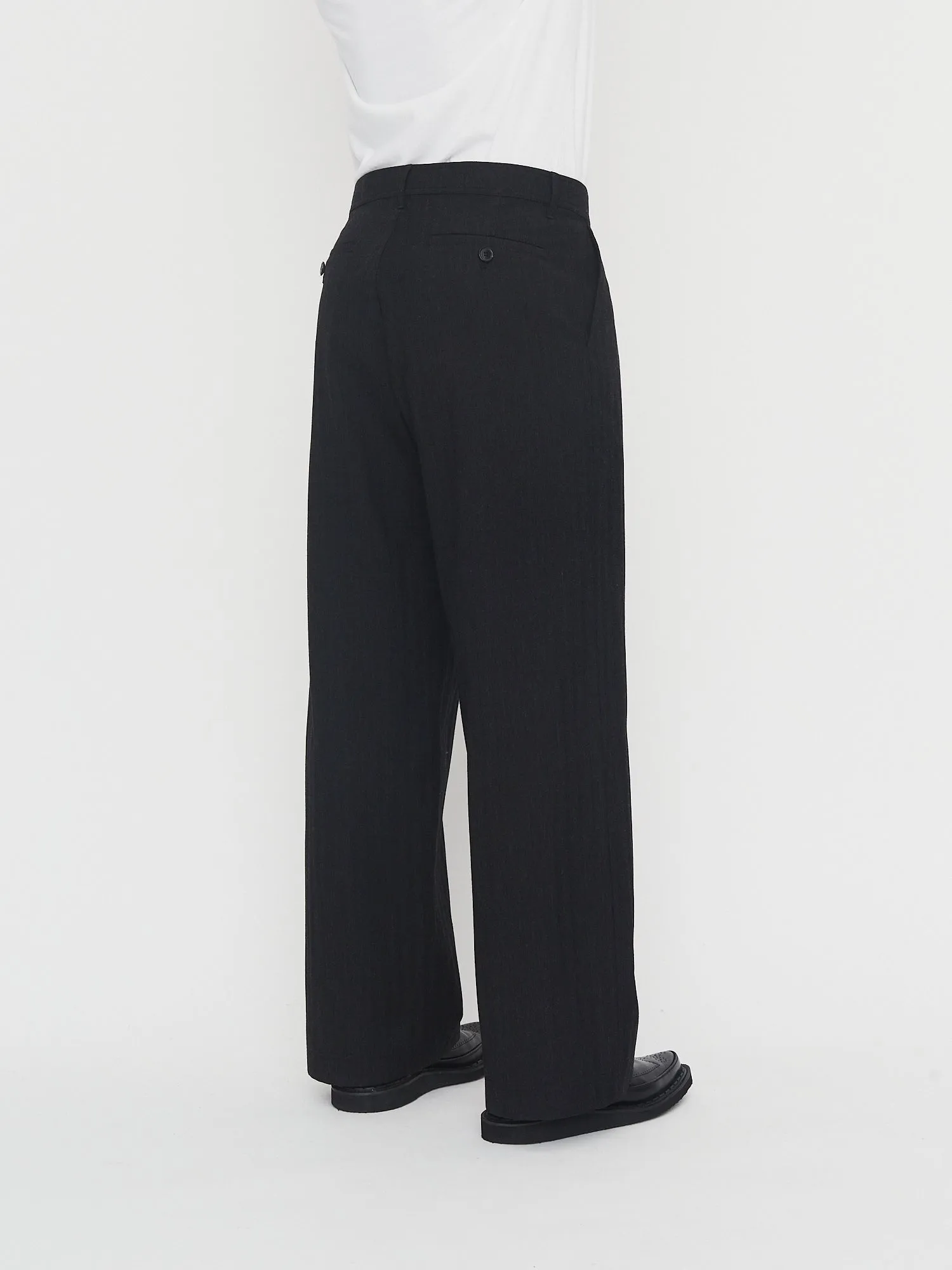 MIKA 30-33-2 | Wide Straight Pleated Trousers | Anthracite sold by Hansen Garments product image thumbnail 3