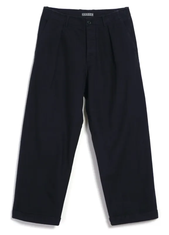 BOBBY | Super Wide Pleated Trousers | Navy made by Hansen Garments