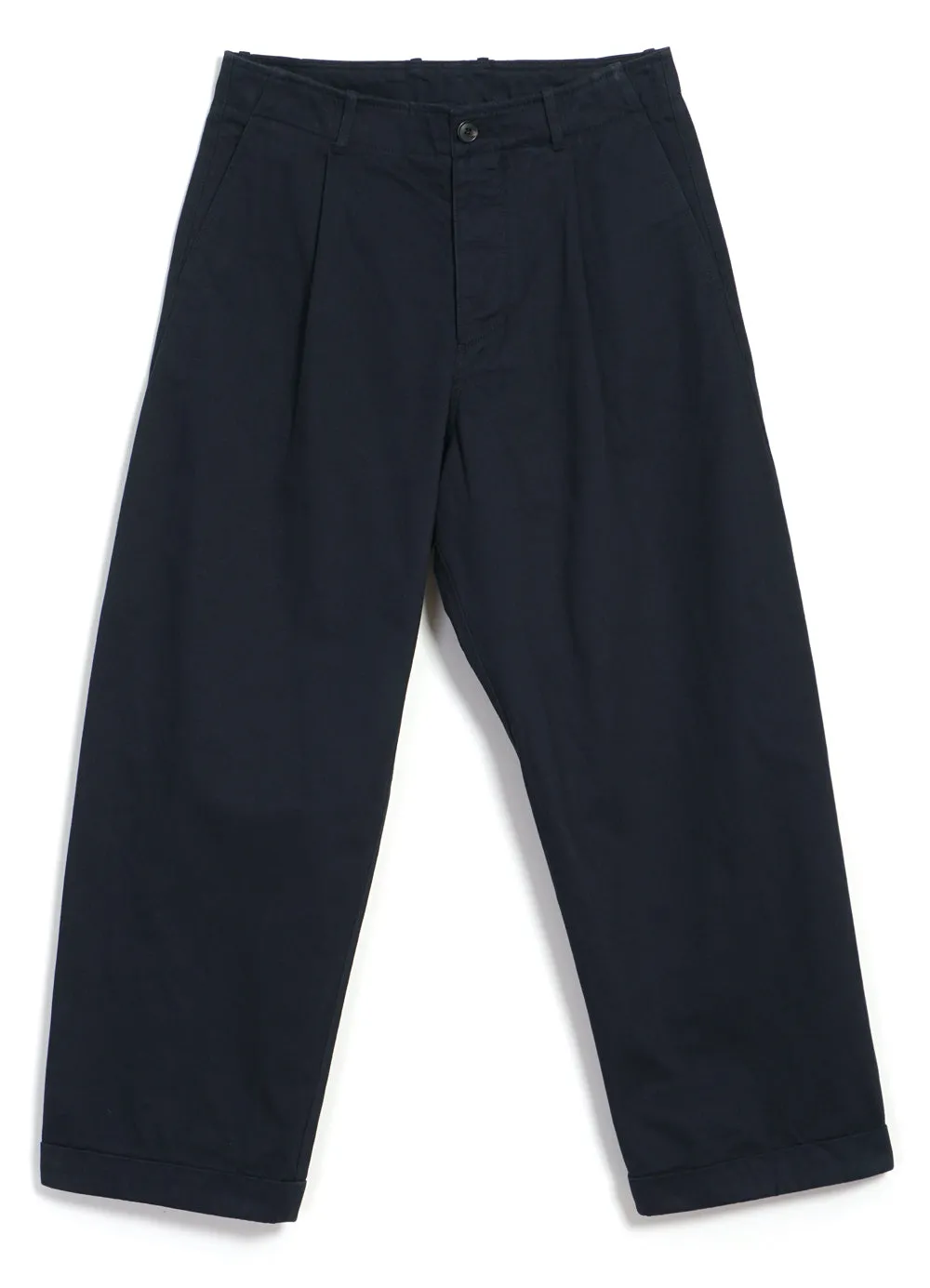 BOBBY 30-56-3 | Wide Pleated Everyday Trousers | Navy sold by Hansen Garments