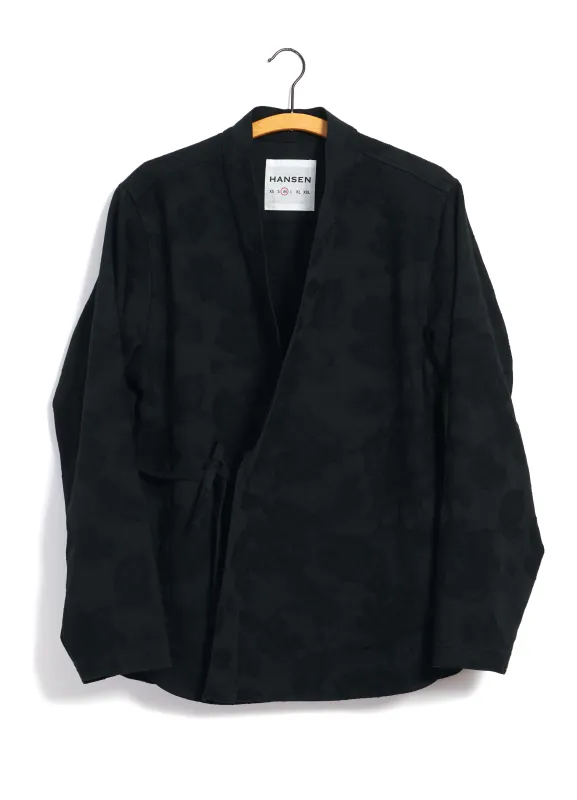 ROMAN 30-30-2 | Loose Cut Eastern Jacket | Black Flowers sold by Hansen Garments