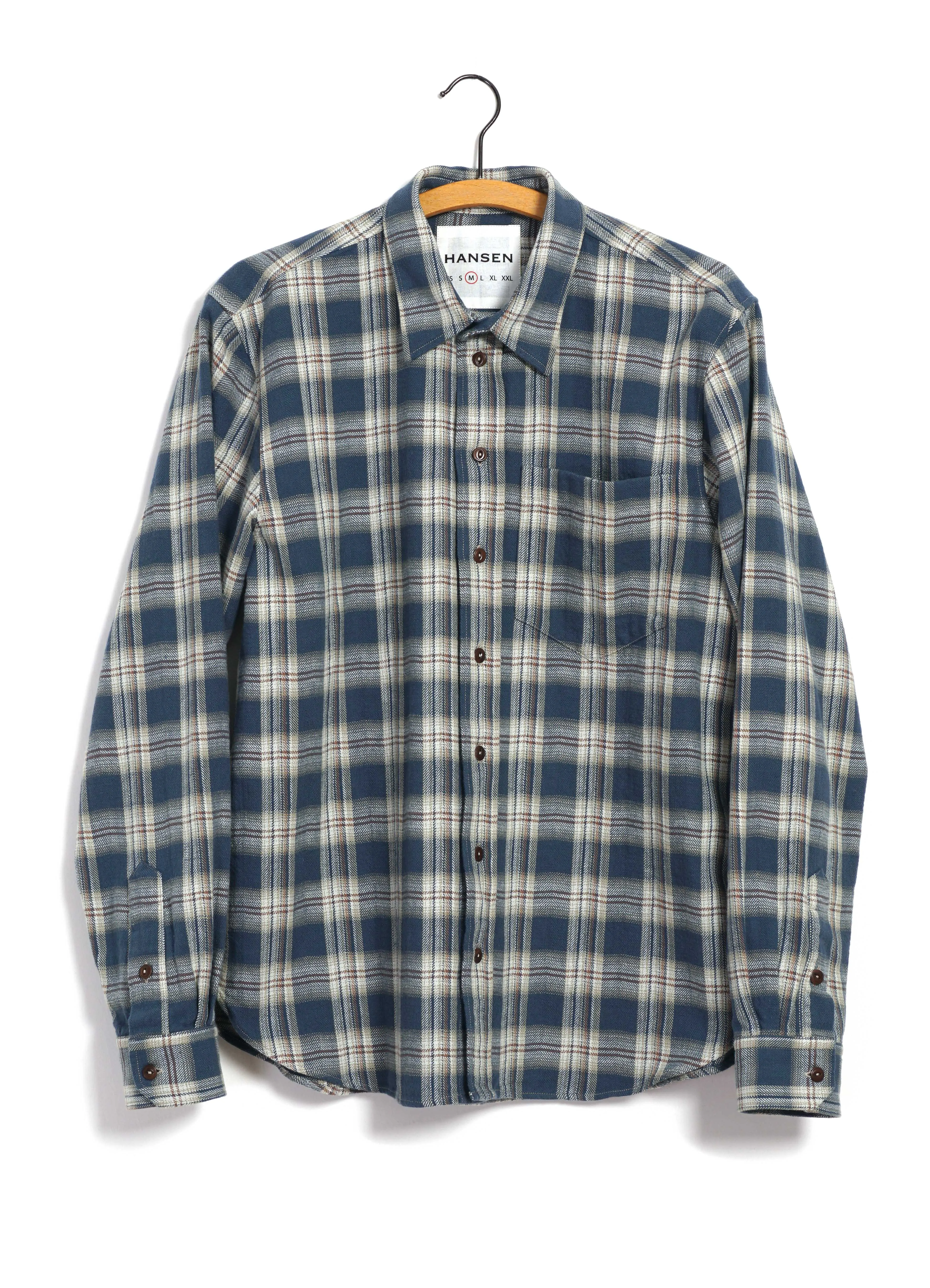 RAYMOND 30-22-3 | Loose Cut Shirt | Blue Checks sold by Hansen Garments