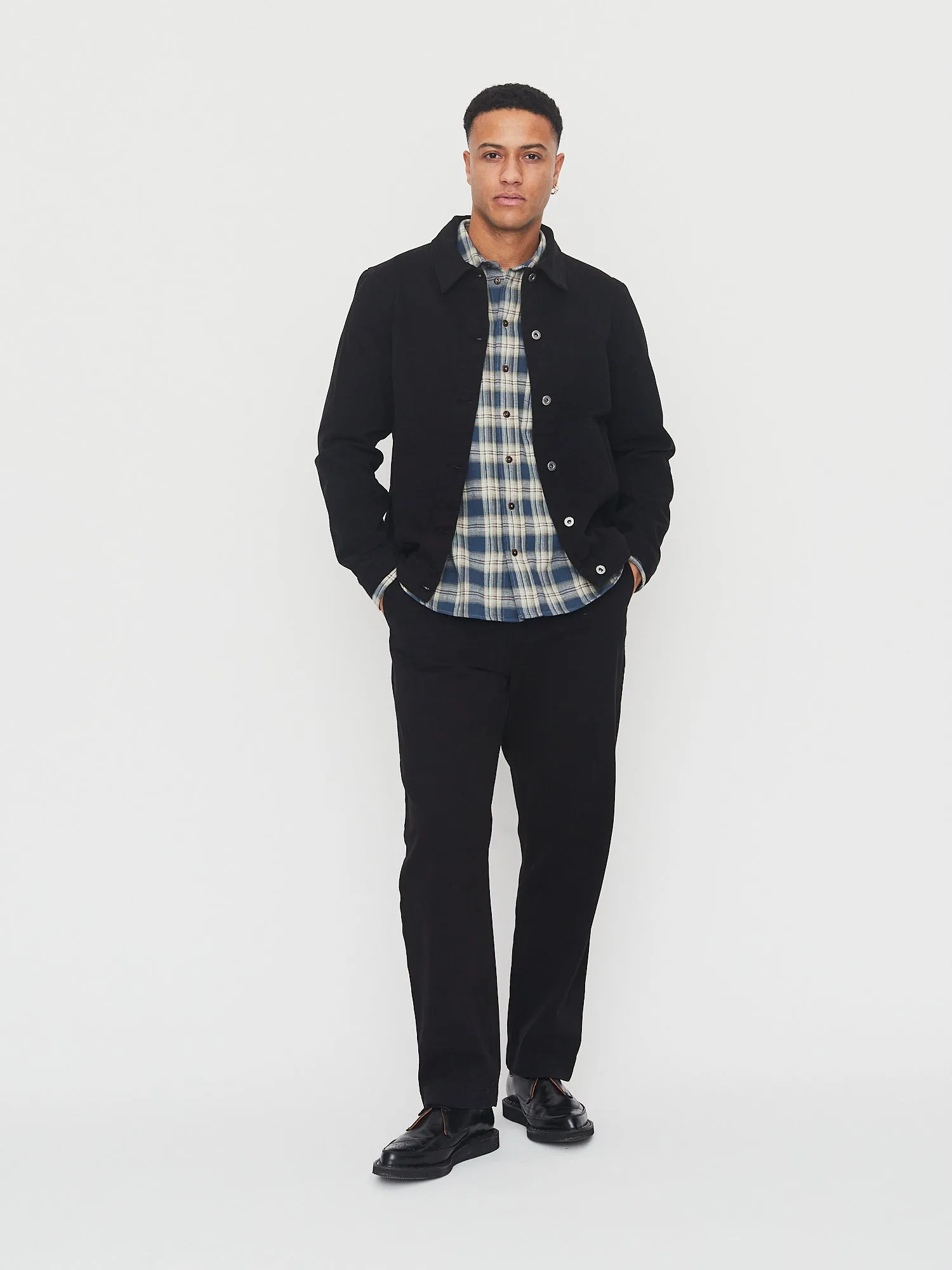 RAYMOND 30-22-3 | Loose Cut Shirt | Blue Checks sold by Hansen Garments product image thumbnail 3