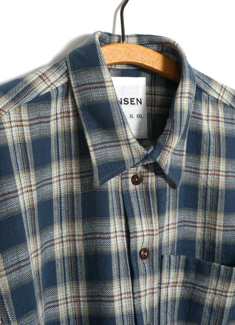 RAYMOND 30-22-3 | Loose Cut Shirt | Blue Checks sold by Hansen Garments product image thumbnail 4