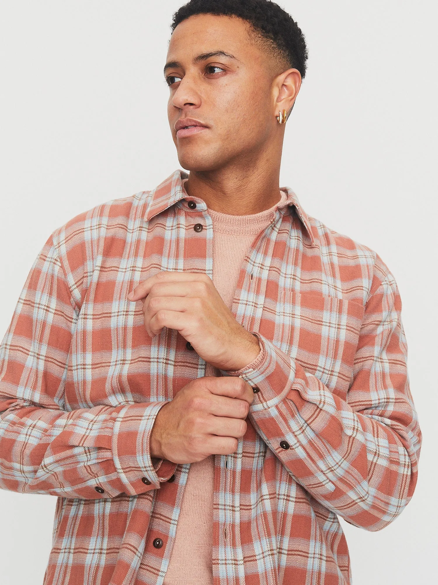 RAYMOND 30-22-8 | Loose Cut Shirt | Red Checks sold by Hansen Garments product image thumbnail 2