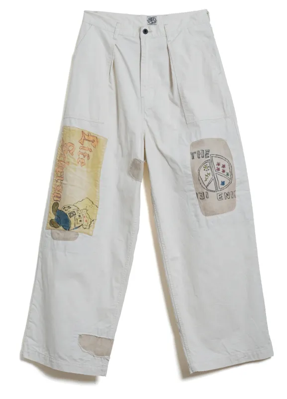 RUSHWEEK REMAKE | Rough-face Twill Fatigue Pants | Natural sold by Hansen Garments