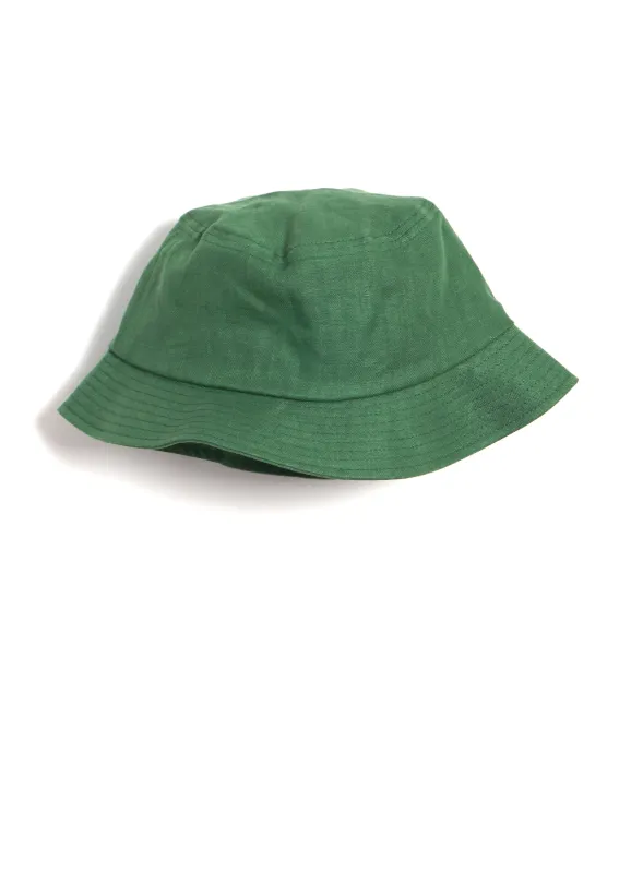 Linen Herringbone Bucket Hat | Green sold by Hansen Garments