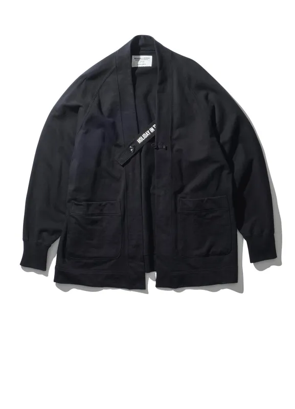 KURT | Cotton Fleece Cardigan | Black made by Mountain Research