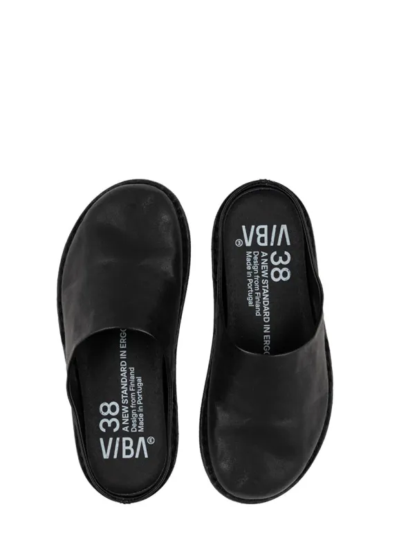 ROMA | Vegetable Tanned Leather Slipper | Preto Black sold by Hansen Garments