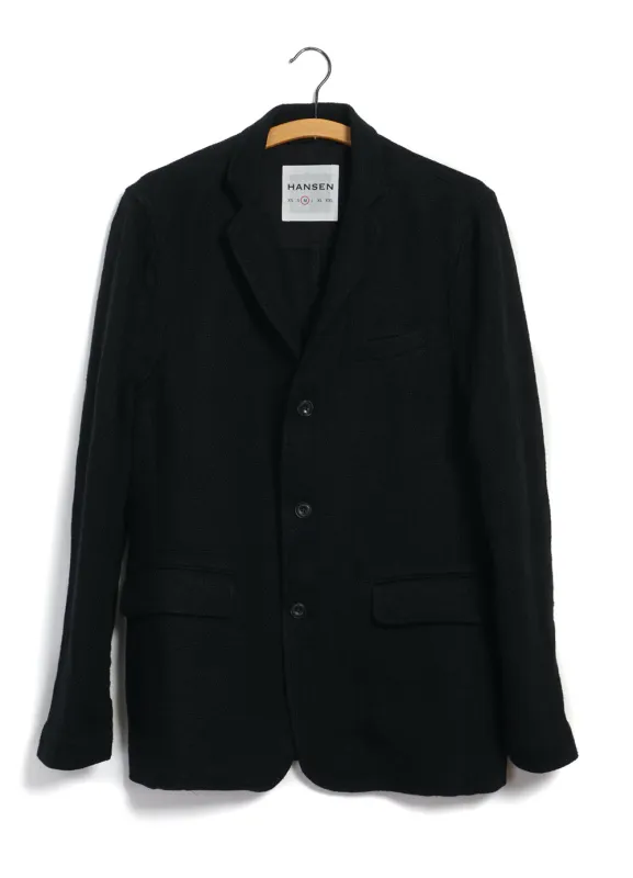 CHARLIE 29-58-2 | Easy Three Button Blazer | Black Gauze made by Hansen Garments