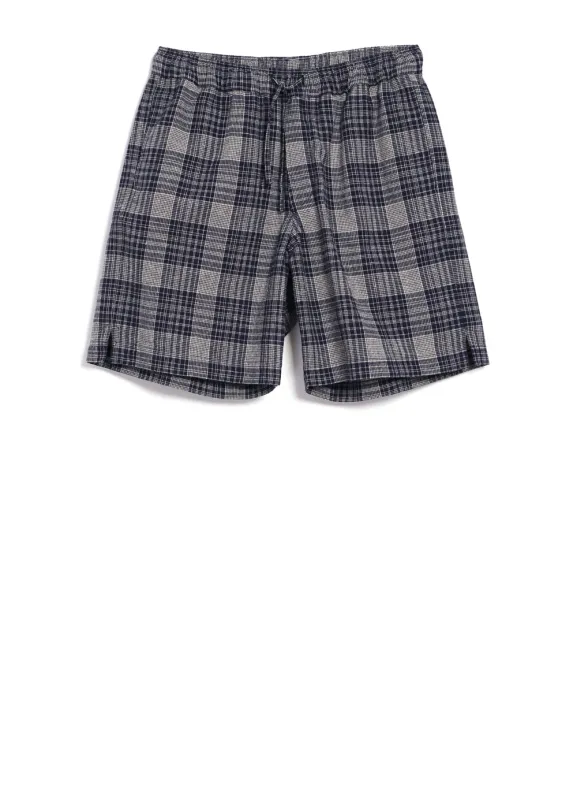 YANN 29-59-3 | Casual Drawstring Shorts | Navy Ecru Check sold by Hansen Garments