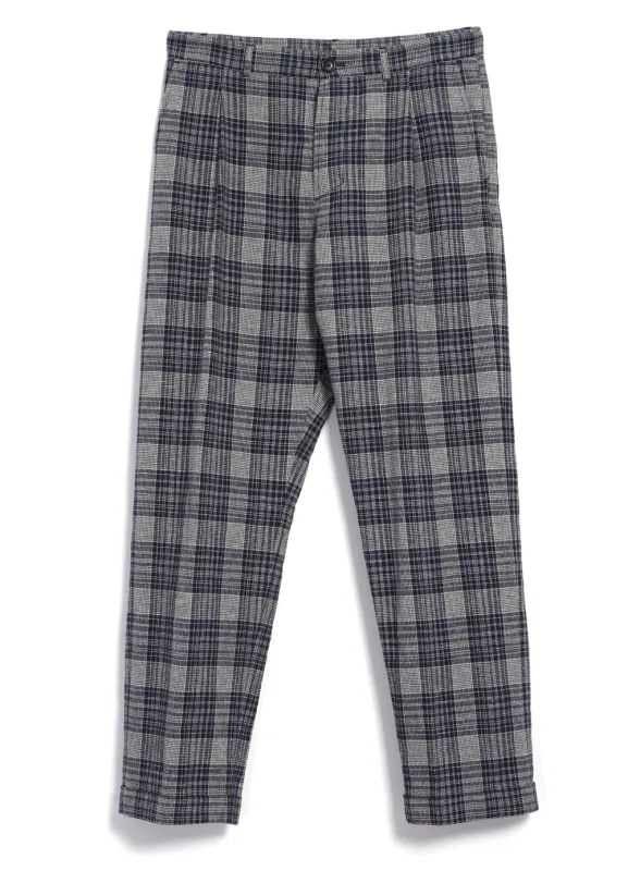 SUNE 29-59-3 | Classic Pleated Trousers | Navy Ecru Check sold by Hansen Garments