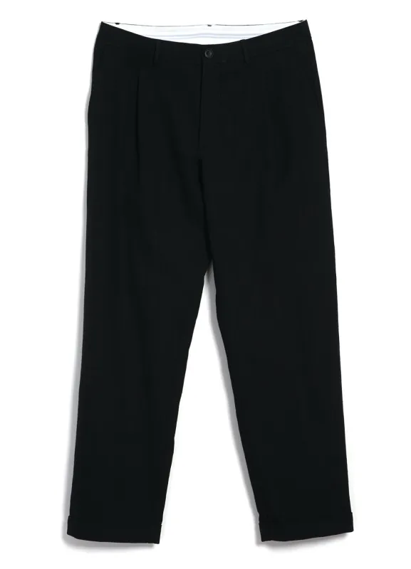 SUNE 29-63-2 | Classic Pleated Trousers | Black Panama sold by Hansen Garments