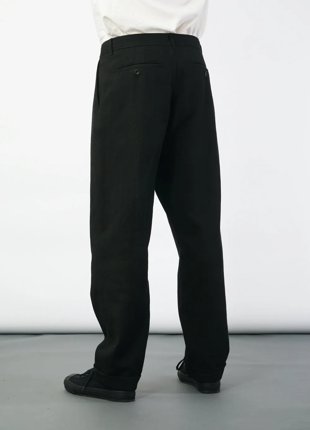 SUNE 29-63-2 | Classic Pleated Trousers | Black Panama sold by Hansen Garments product image thumbnail 4