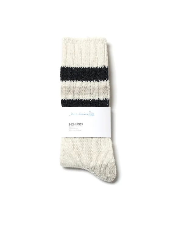 GOOD BASICS | Recycled Wool Socks | Nature/Charcoal sold by Hansen Garments