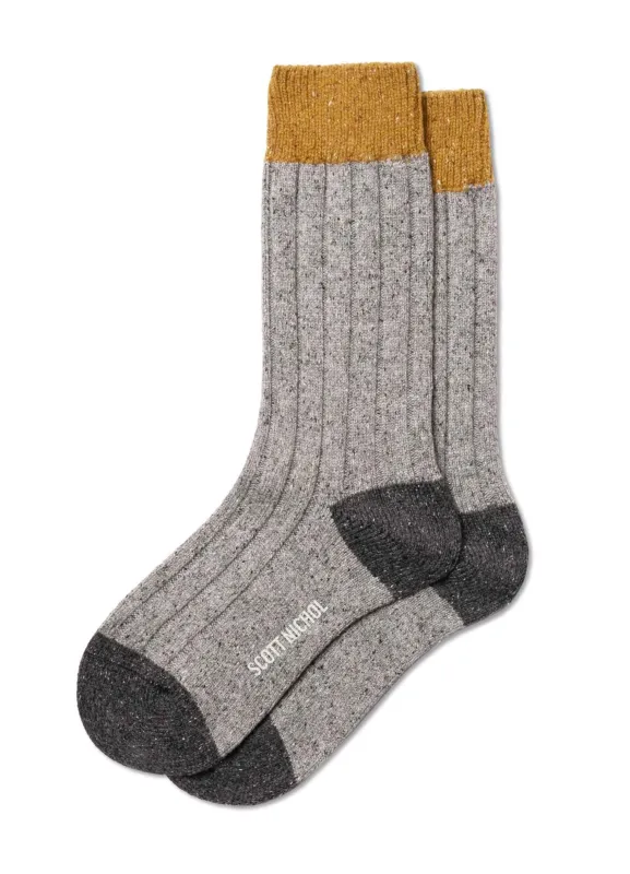 THORNHAM | Scott Nichol Merino Wool Socks | Mid Grey Fleck made by Pantherella