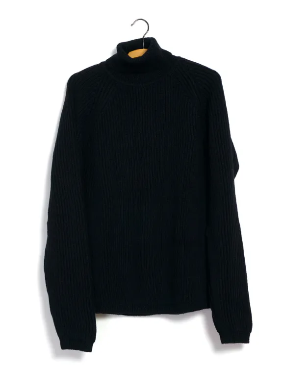 PELLE 28-06-2 | Heavy Knit Turtleneck | Black sold by Hansen Garments