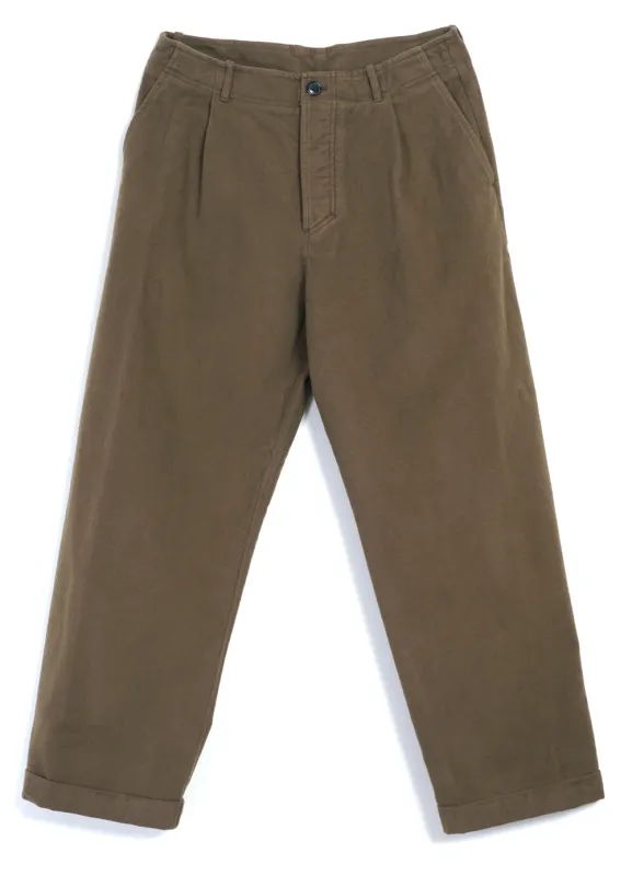 BOBBY 28-22-9 | Wide Pleated Moleskin Trousers | Stone sold by Hansen Garments