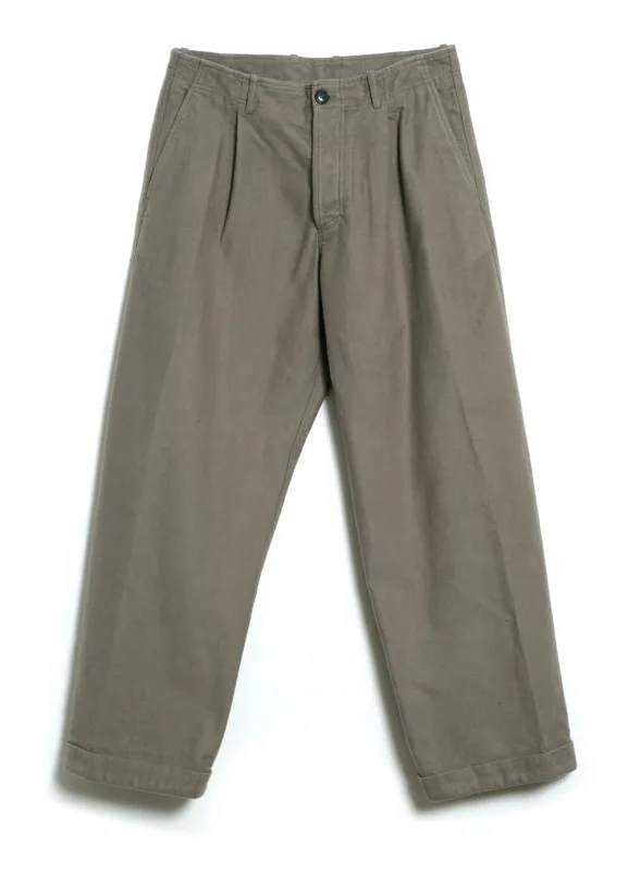 BOBBY 28-22-7 | Wide Pleated Moleskin Trousers | Light Stone sold by Hansen Garments