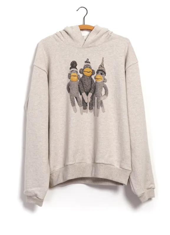 MONKEY AMIGOS | Top Fleece Hoodie | Ecru sold by Hansen Garments