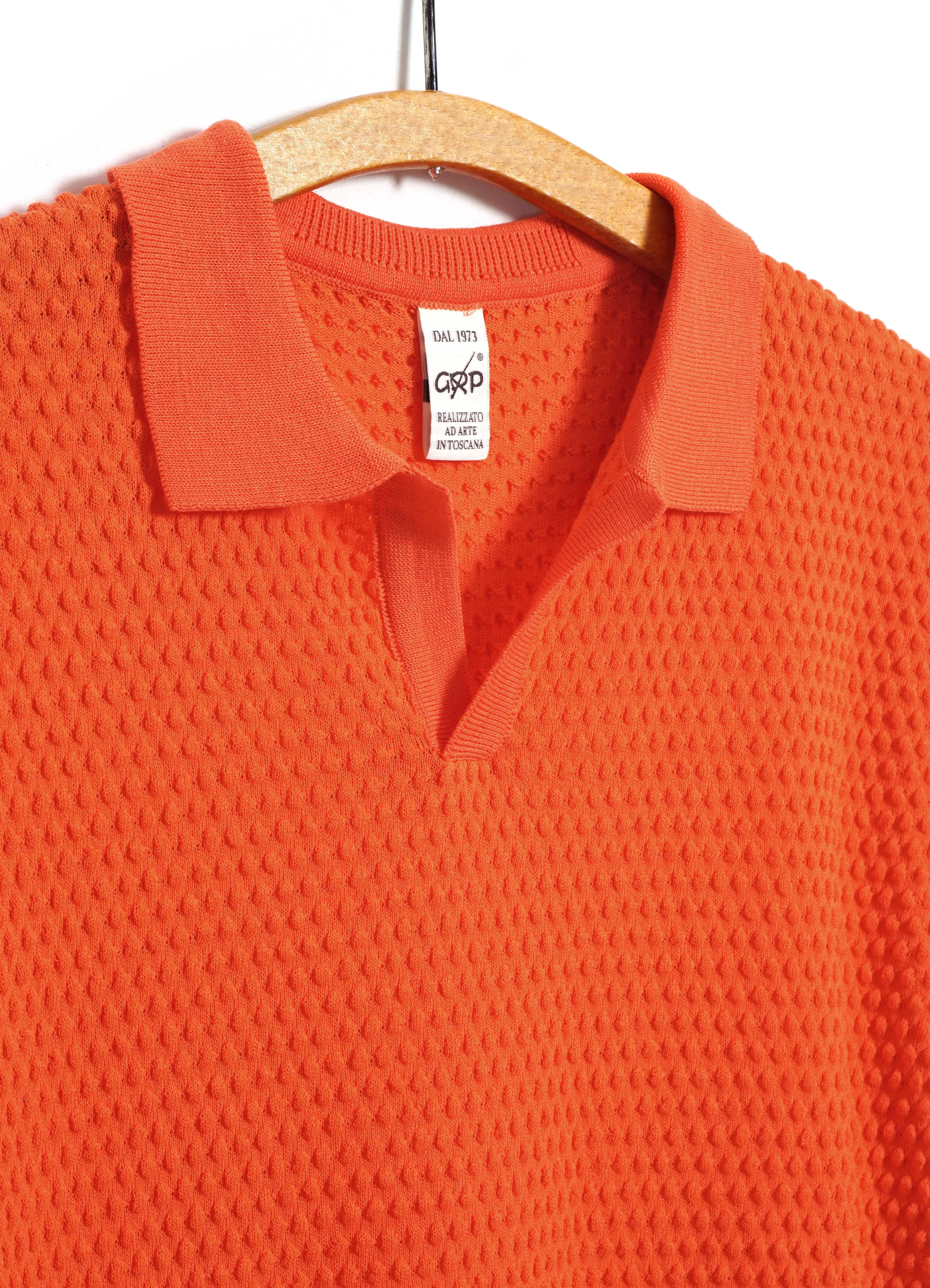 POLO | Short Sleeve Spot Knit Shirt | Orange sold by Hansen Garments product image thumbnail 2