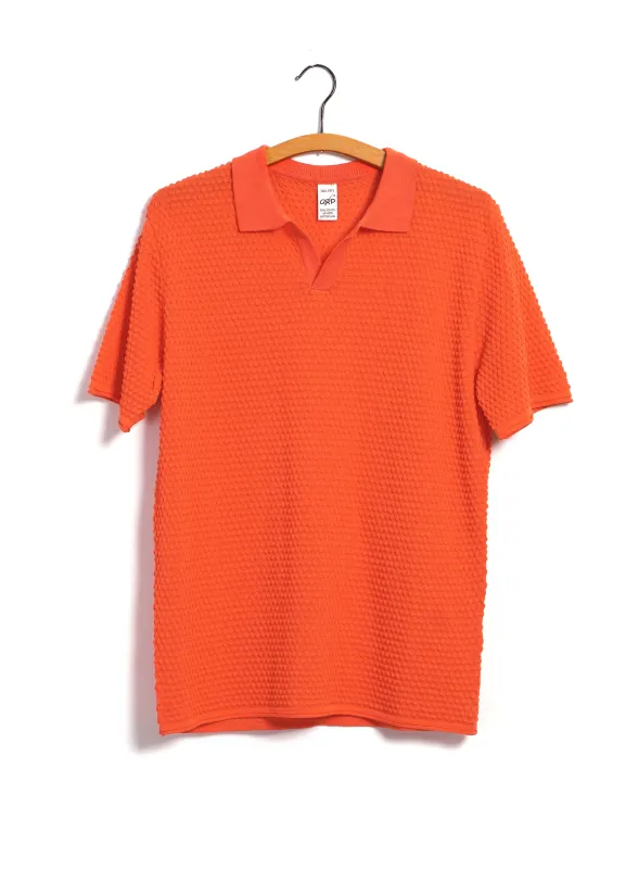 POLO | Short Sleeve Spot Knit Shirt | Orange sold by Hansen Garments