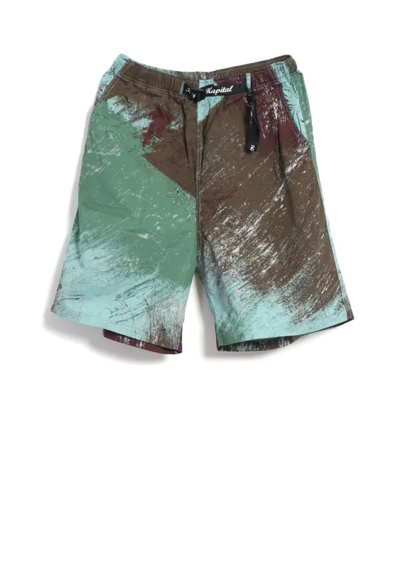 BRUSH CAMO | Easy Shorts | Turquoise made by Kapital