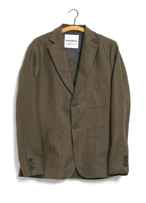 CHRIS | Classic Two Button Blazer | Khaki Linen made by Hansen Garments