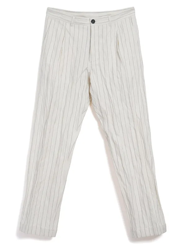 SUNE | Classic Pleated Trousers | Ecru Pin sold by Hansen Garments
