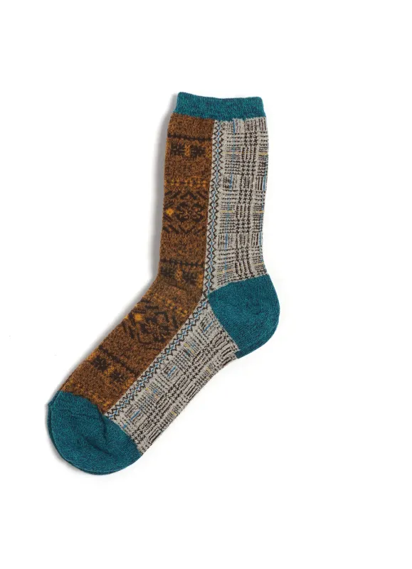 FAIR ISLE | 144 Yarns 1Tone Socks | Brown sold by Hansen Garments