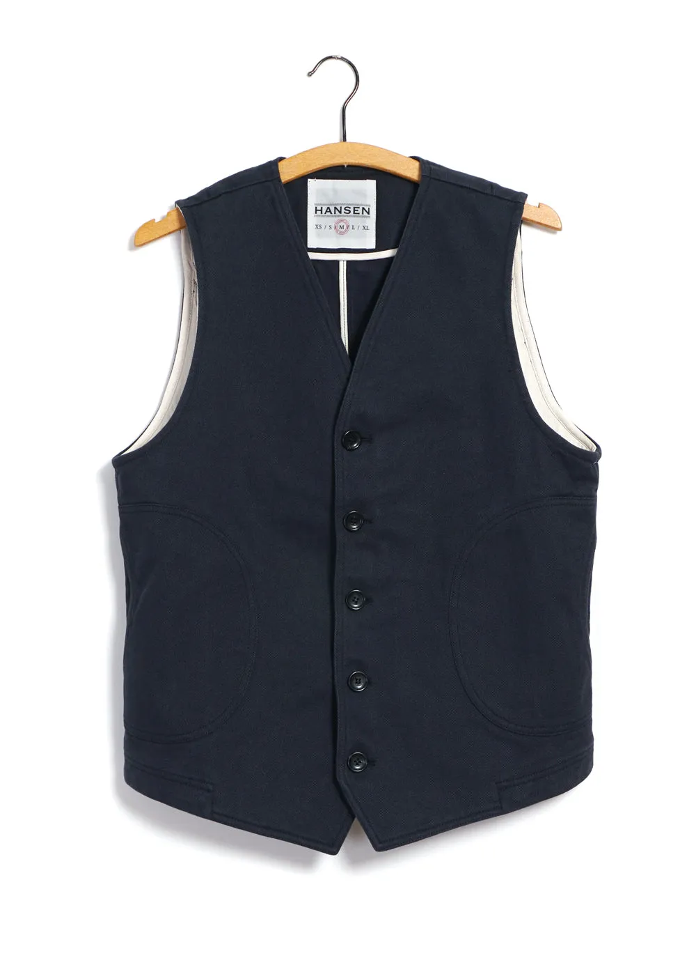 KNUD | Workwear Waistcoat | Dark Navy sold by Hansen Garments