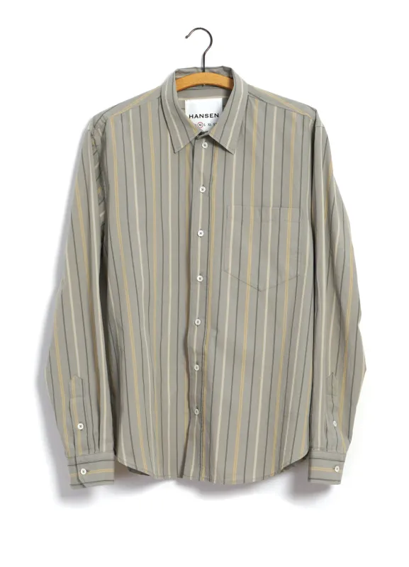RAYMOND | Relaxed Classic Shirt | Khaki Stripes sold by Hansen Garments