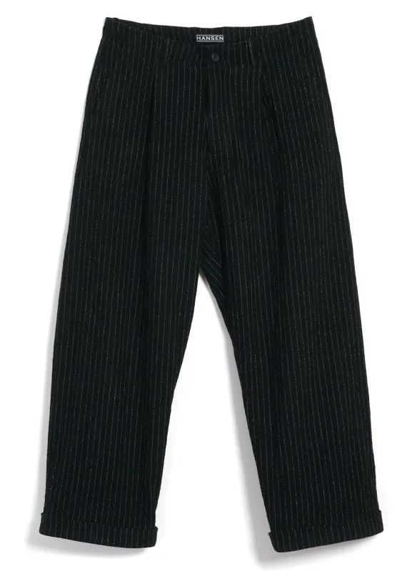 BOBBY | Super Wide Pleated Trousers | Big Pin Black sold by Hansen Garments