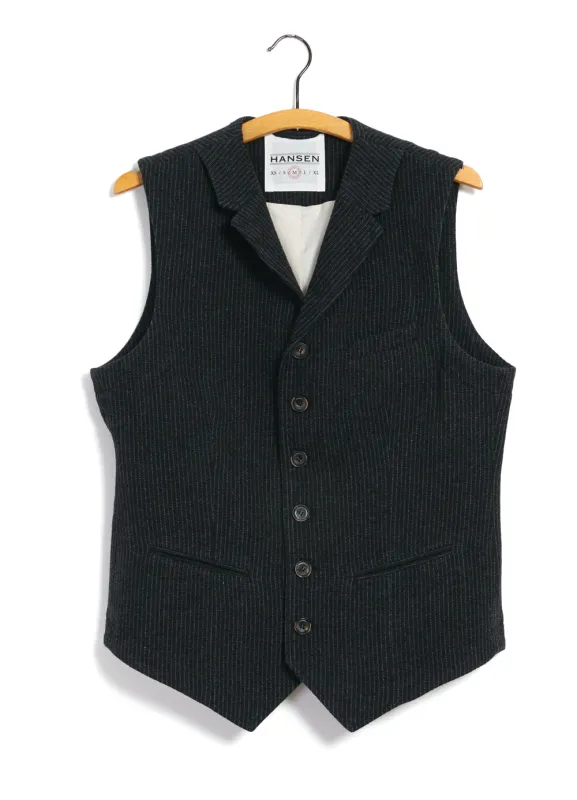 WILLIAM | Lapel Waistcoat | Black Wool Pin made by Hansen Garments