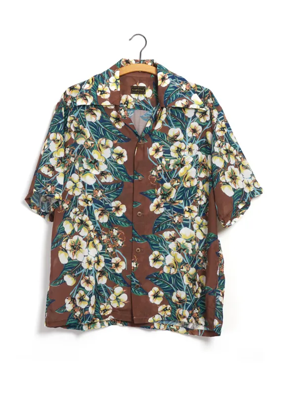 ALOHA SHIRT | Silk Rayon Flower Shirt | Brown sold by Hansen Garments