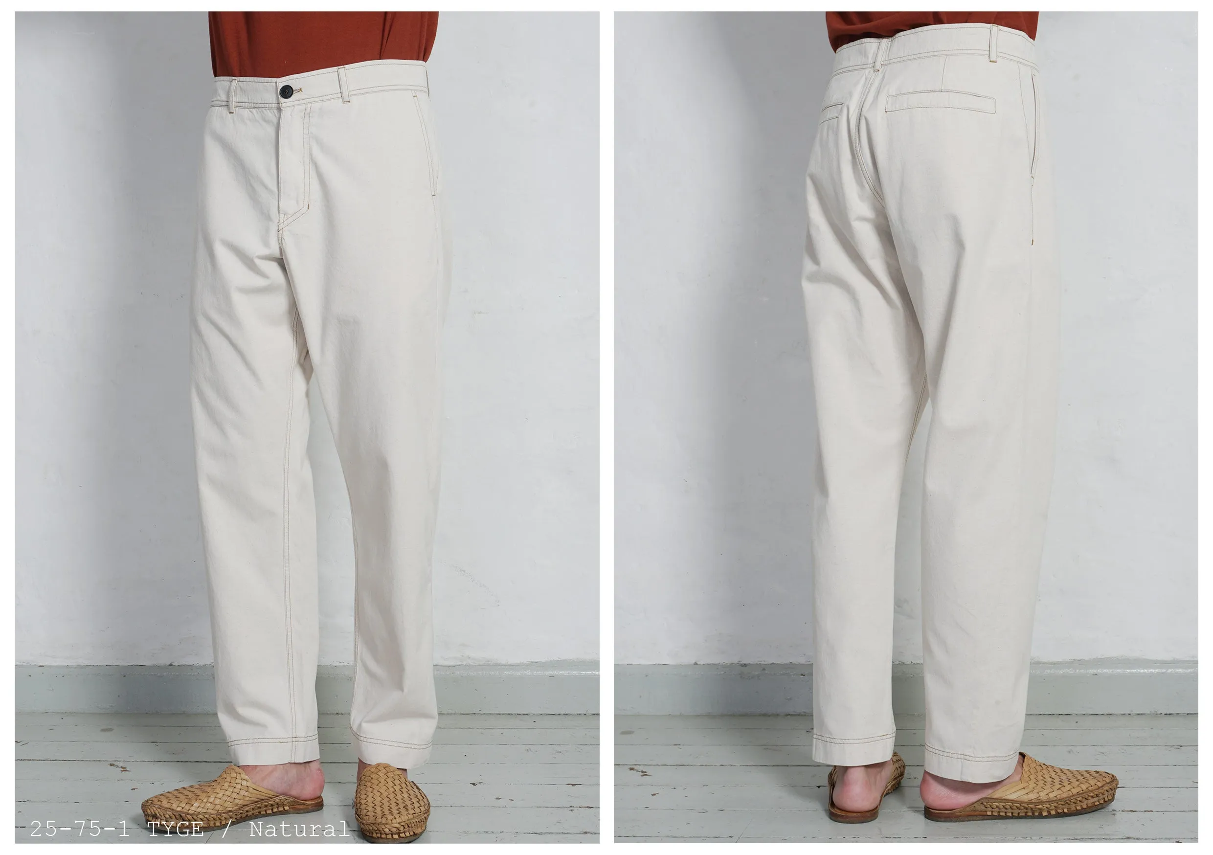 TYGE | Wide Cut Cropped Trousers | Natural sold by Hansen Garments product image thumbnail 3