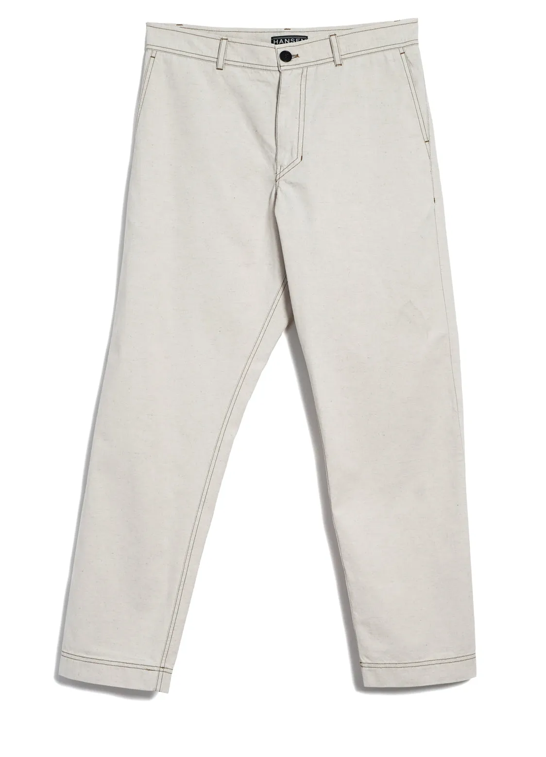 TYGE | Wide Cut Cropped Trousers | Natural sold by Hansen Garments