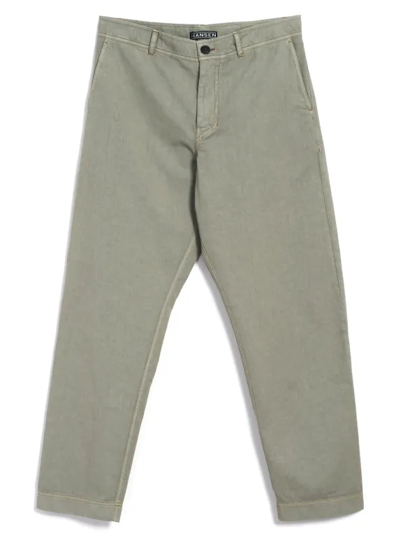 TYGE | Wide Cut Cropped Trousers | Light Sage sold by Hansen Garments