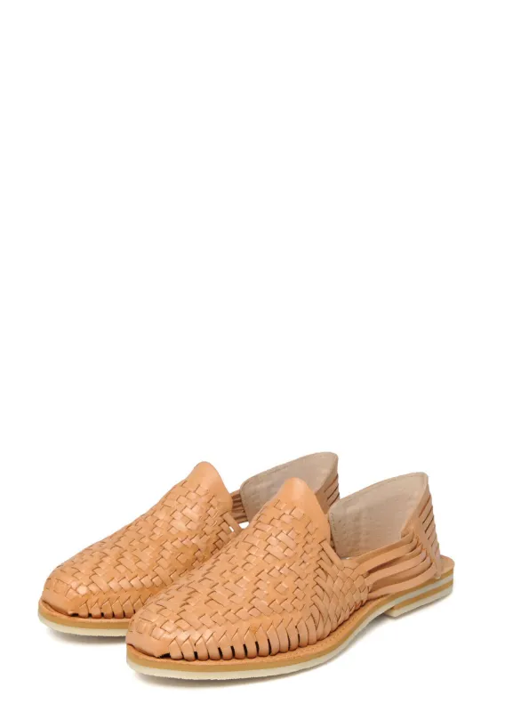 Rio Grande Leather Huarache | Slip on Vegetable Tanned Sandals | Tan 1 made by Chamula