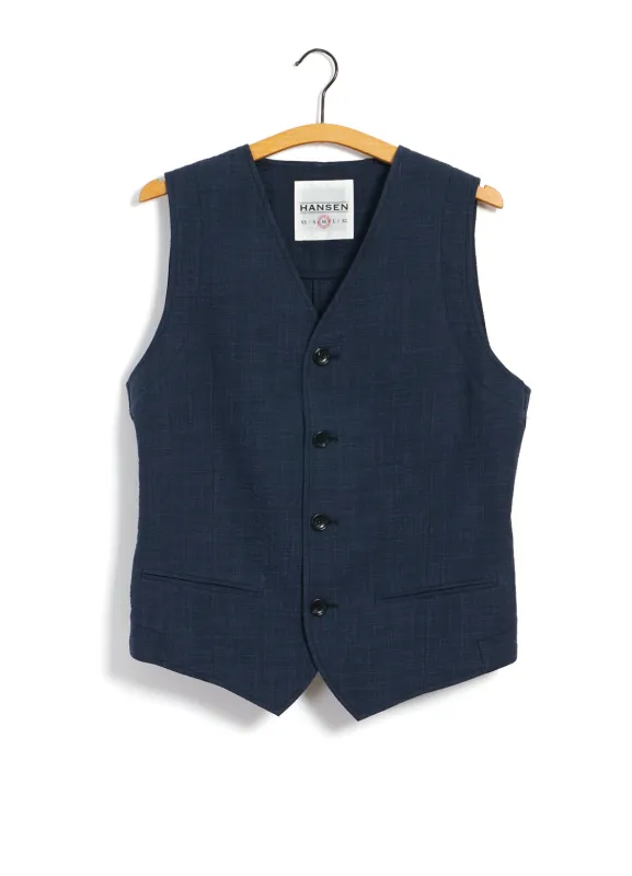 DANIEL | Classic Waistcoat | Crinkle Blue sold by Hansen Garments