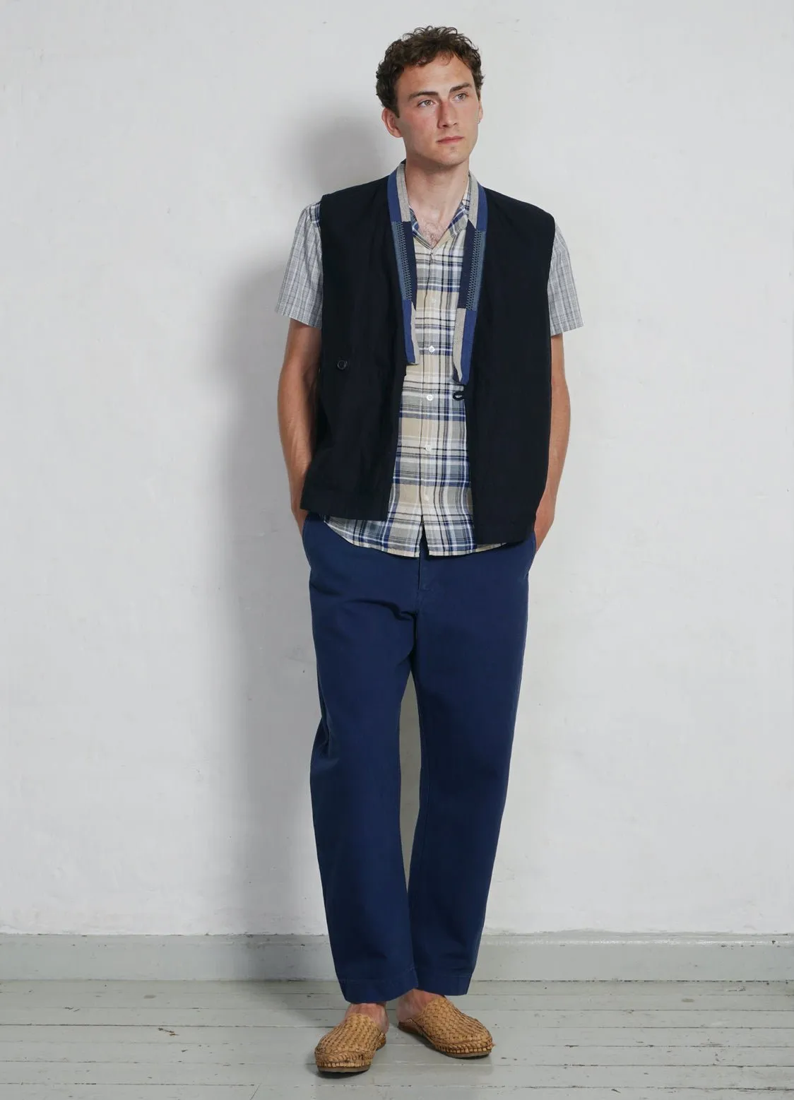 HAUK | Eastern Waistcoat | Indigo Herringbone sold by Hansen Garments product image thumbnail 4