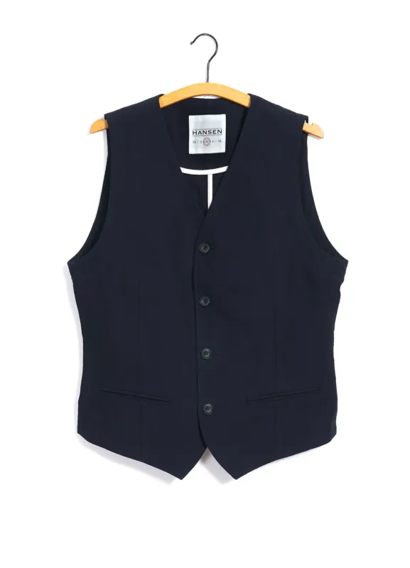 DANIEL | Classic Waistcoat | Indigo Herringbone sold by Hansen Garments
