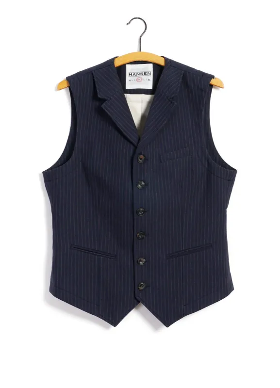 WILLIAM | Lapel Waistcoat | Blue Pin sold by Hansen Garments