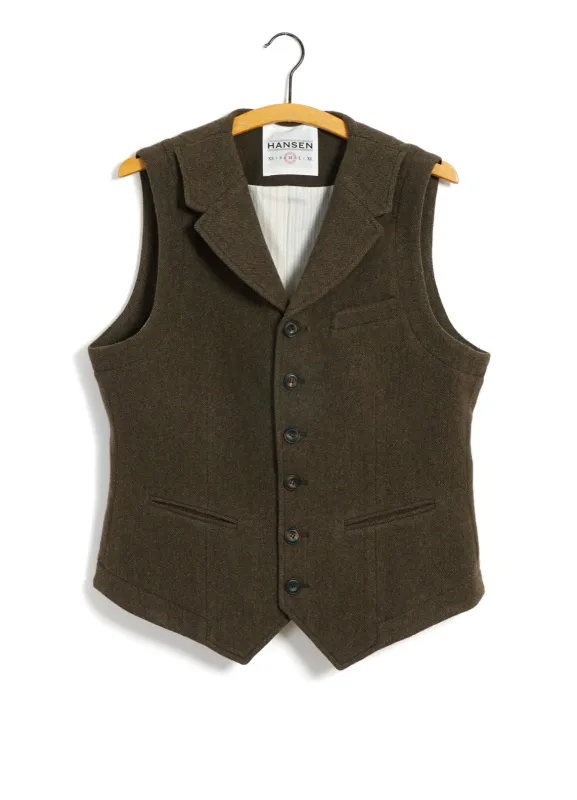 WILLIAM | Lapel Waistcoat | Brown Herringbone made by Hansen Garments