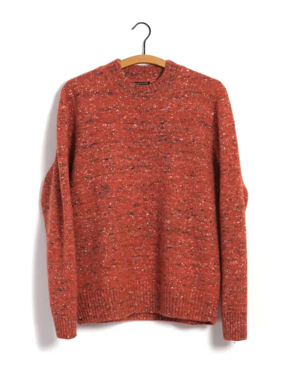 EIVIND | Crew Neck Rib Sweater | Donegal Coral sold by Hansen Garments