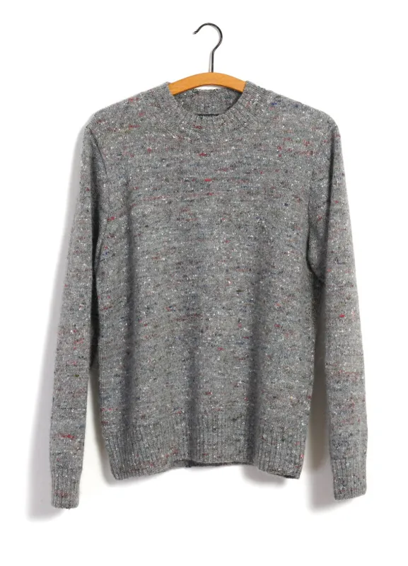 EIVIND | Crew Neck Rib Sweater | Donegal Grey sold by Hansen Garments