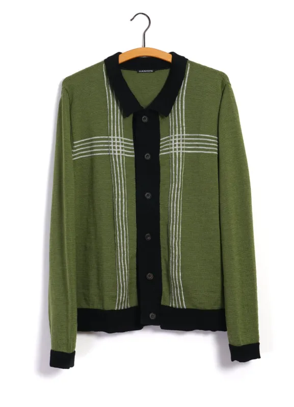 ARNOLD| Knitted Cardigan | Pattern Green sold by Hansen Garments